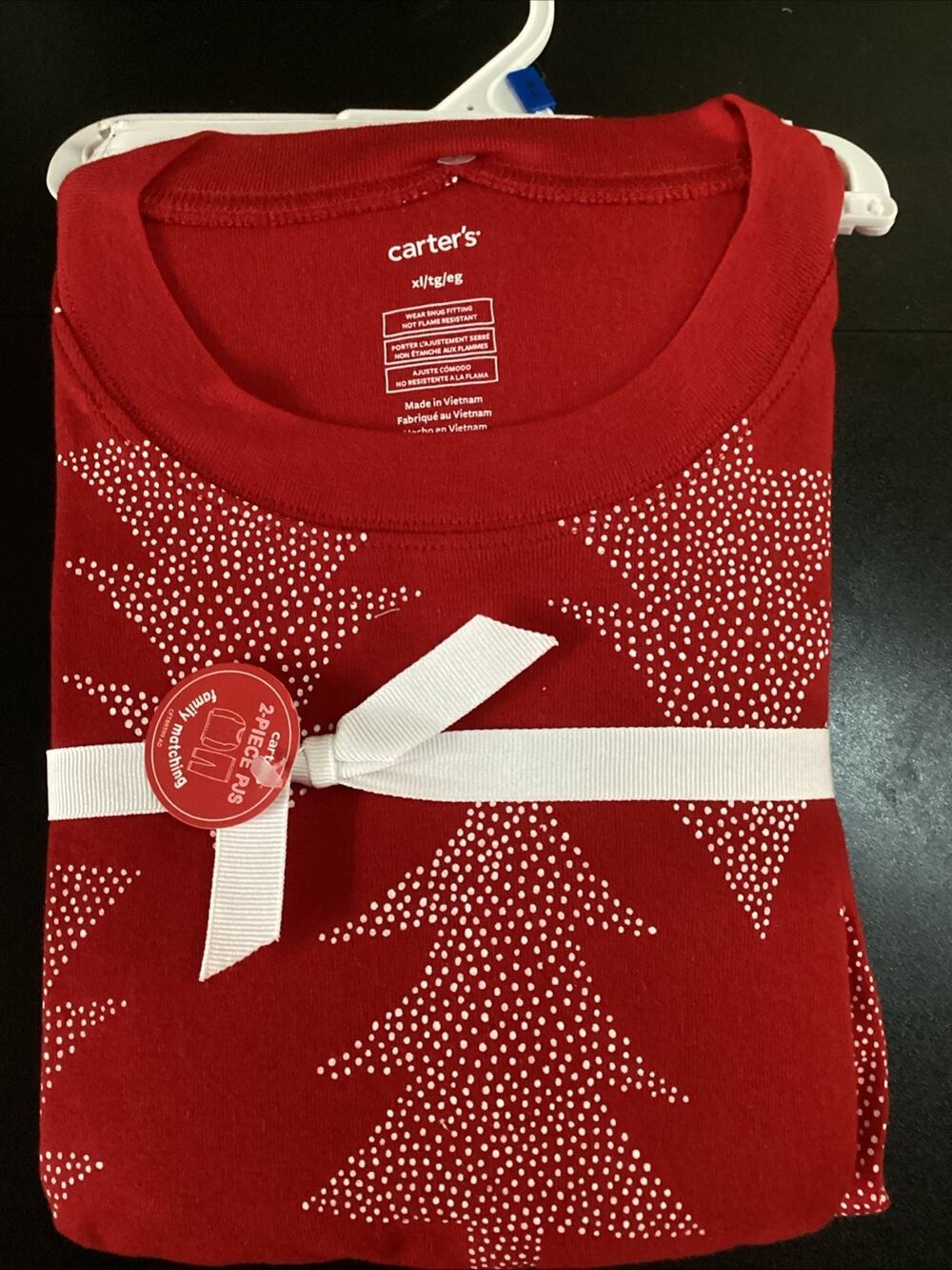 Carter's Red And White Christmas Tree Pajamas Set Adult Size XL